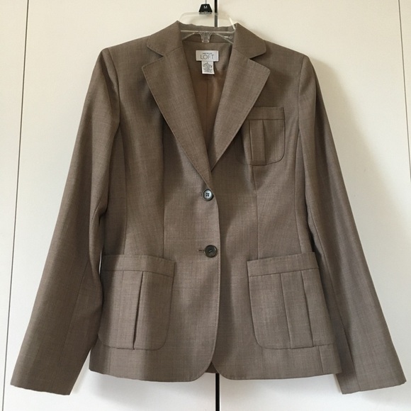 ANN TAYLOR LOFT Wool Tencel Tailored Suit Blazer 2 - Picture 1 of 13